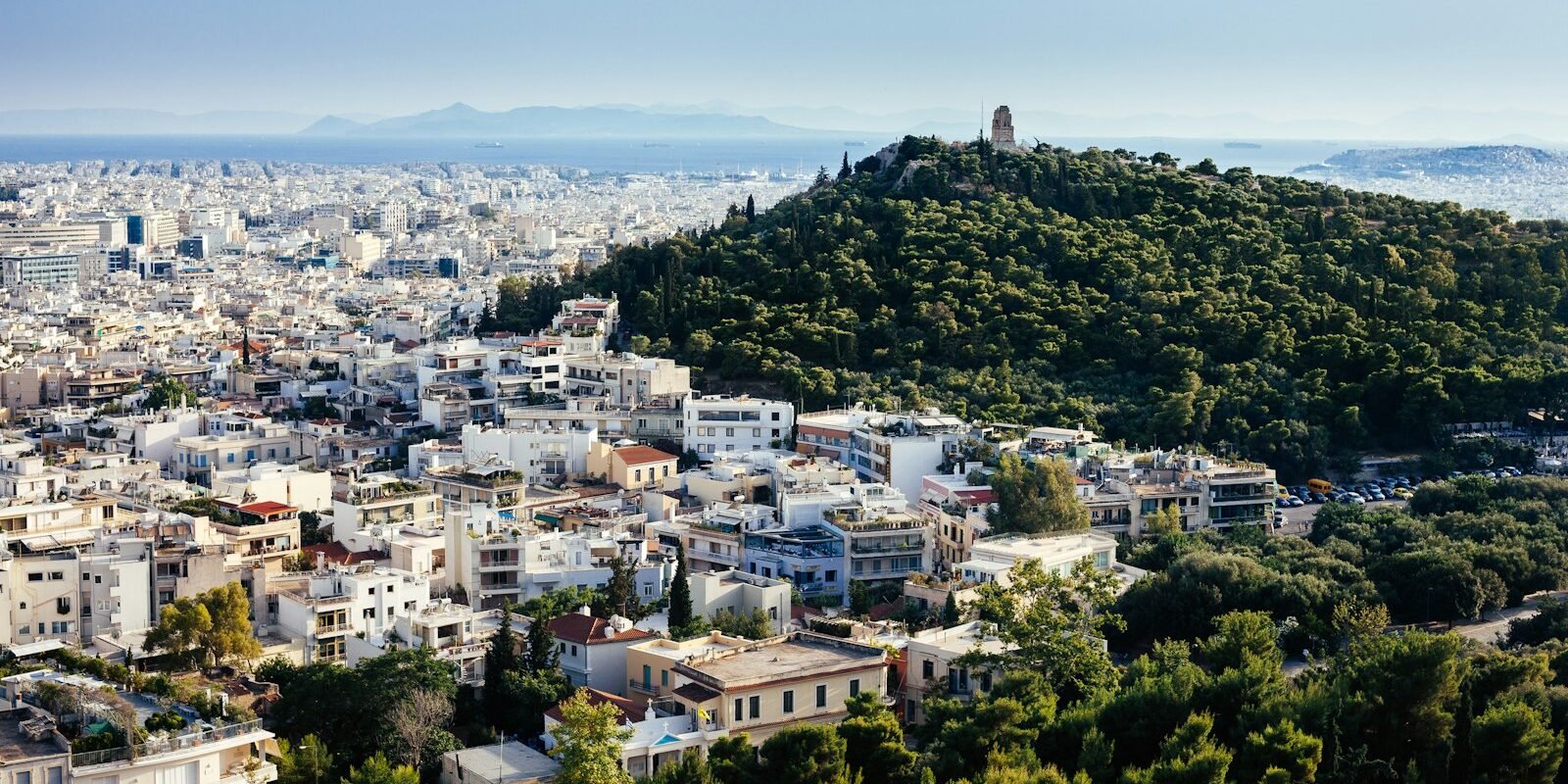 View over Athens towards Lycabettus Hill