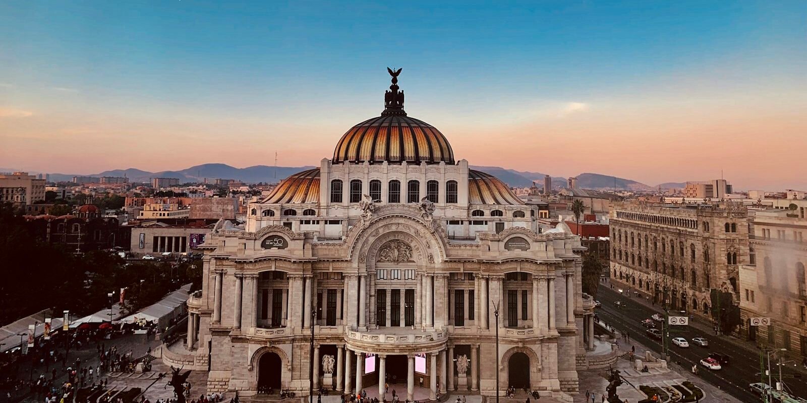 Palacio de Bellas Artes at sunset, Mexico City