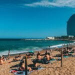 Barceloneta beach on a sunny day