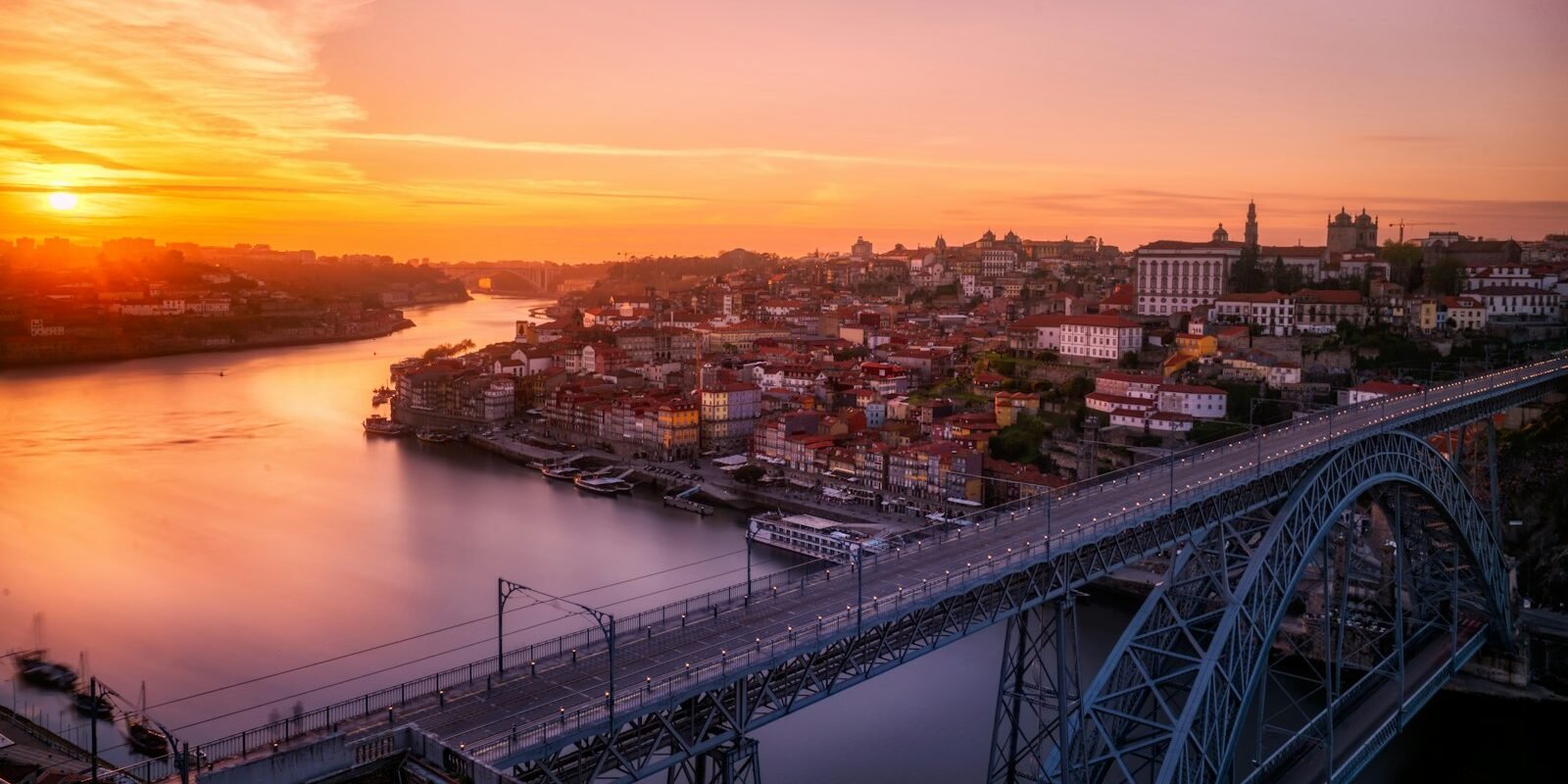 Sunset over Porto and the Douro River