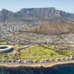 Cape Town city bowl below Table Mountain and Lion's Head
