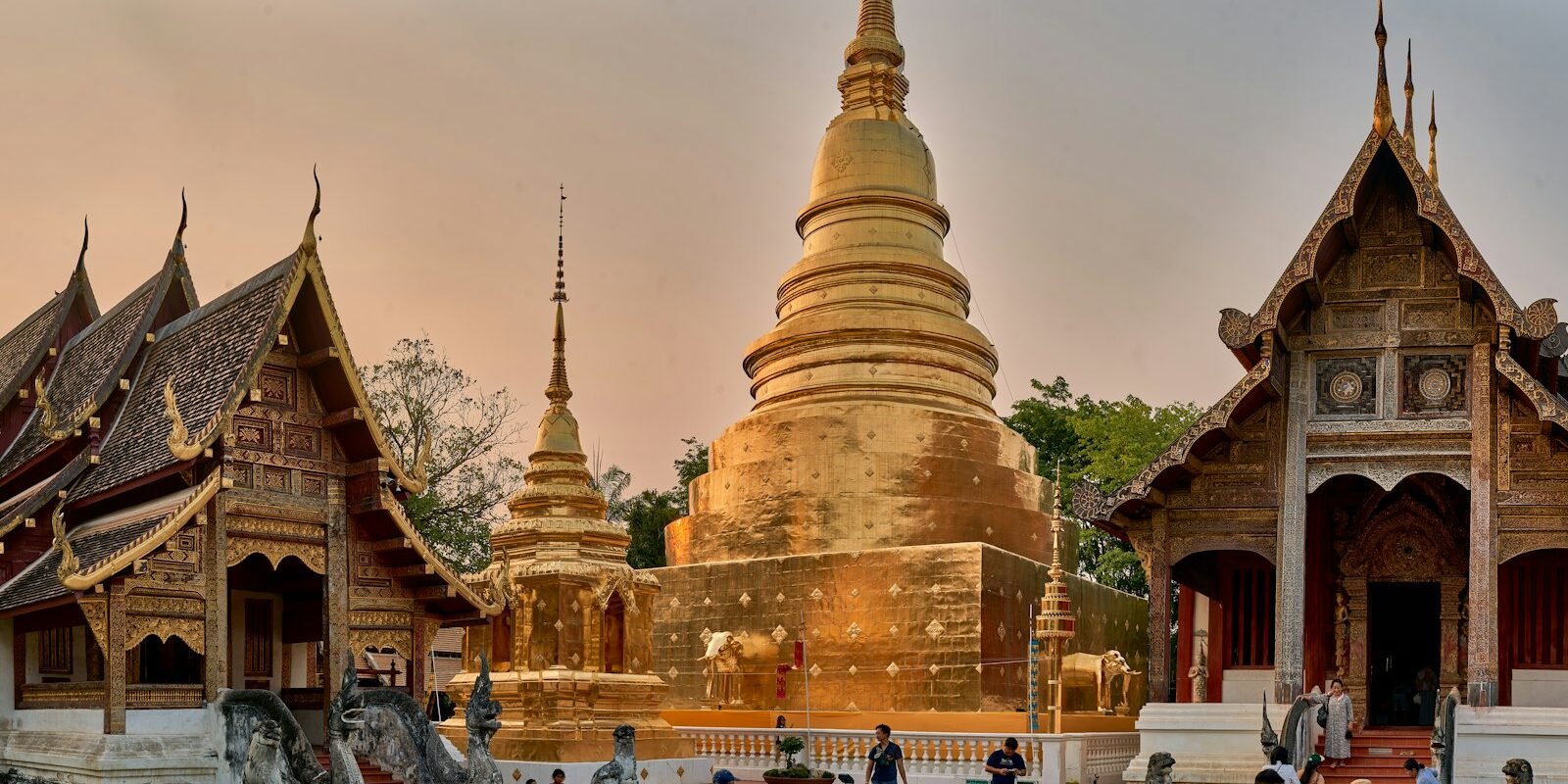 Golden chedi at a temple in Chiang Mai