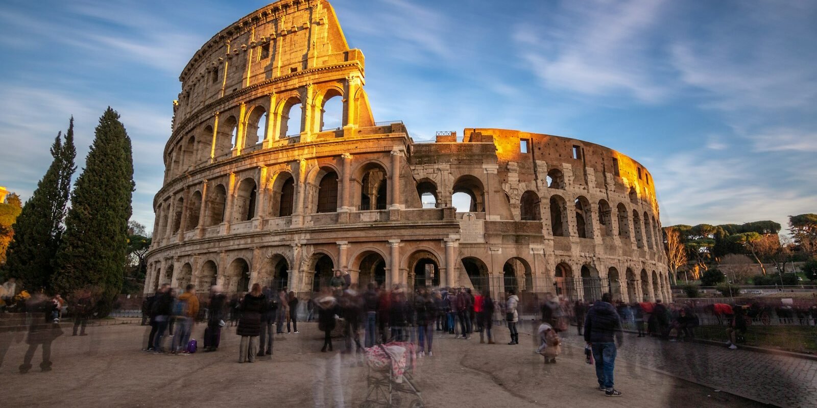 The Colosseum in Rome in the evening light