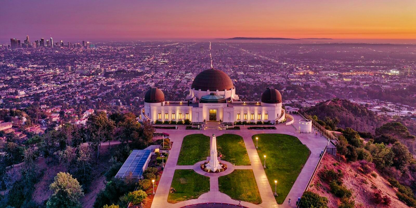 Griffith Observatory and Los Angeles at sunset