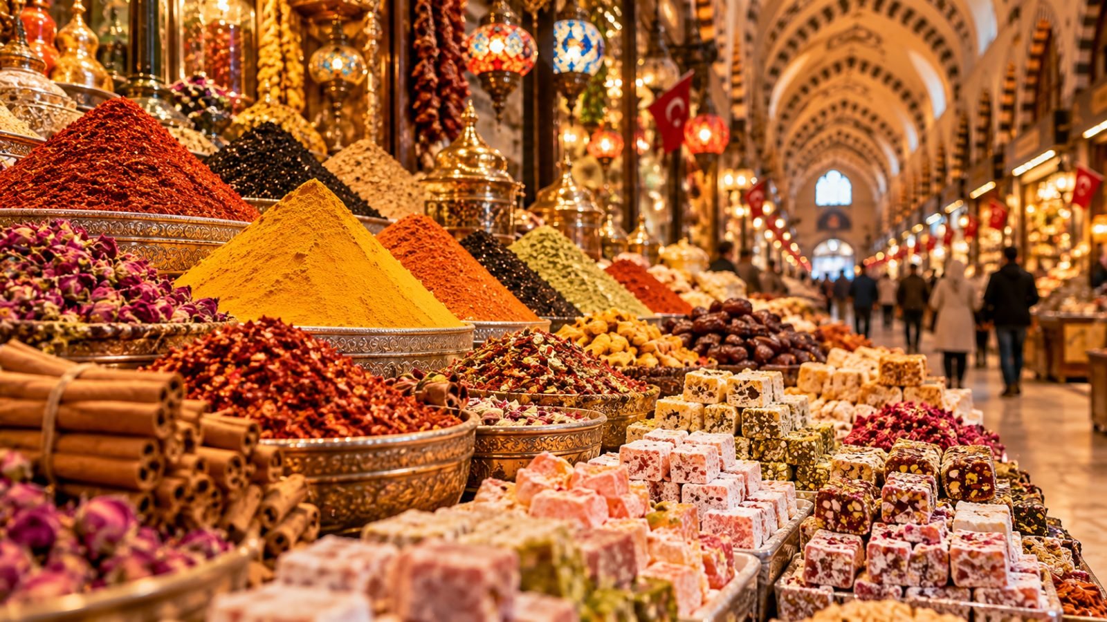 Spices and Turkish delight at the Spice Bazaar in Istanbul