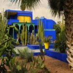 Cacti and the blue villa at Jardin Majorelle in Marrakech