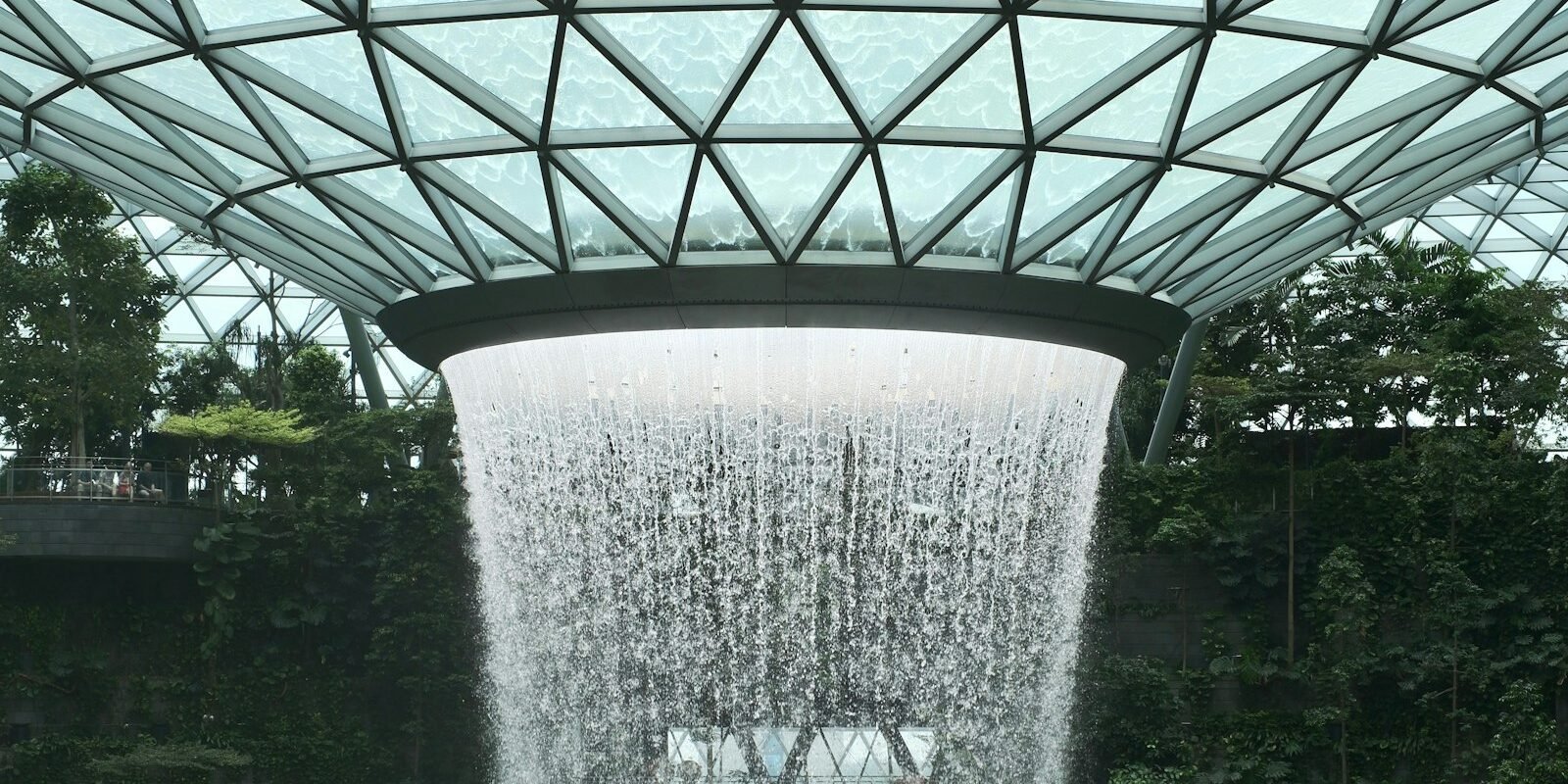 The Rain Vortex waterfall at Jewel Changi Airport