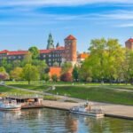 Wawel Castle above the Vistula River in Krakow