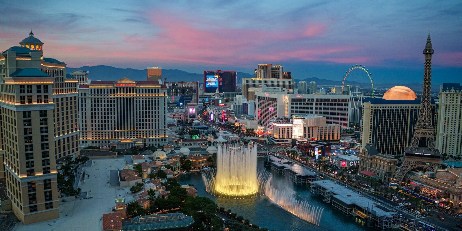 Aerial view of Las Vegas Strip resorts