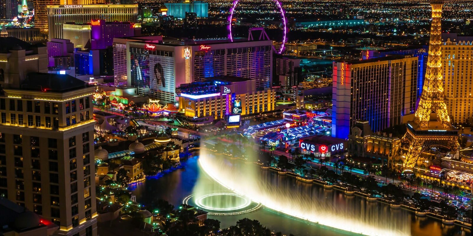 The Las Vegas Strip lit up at night