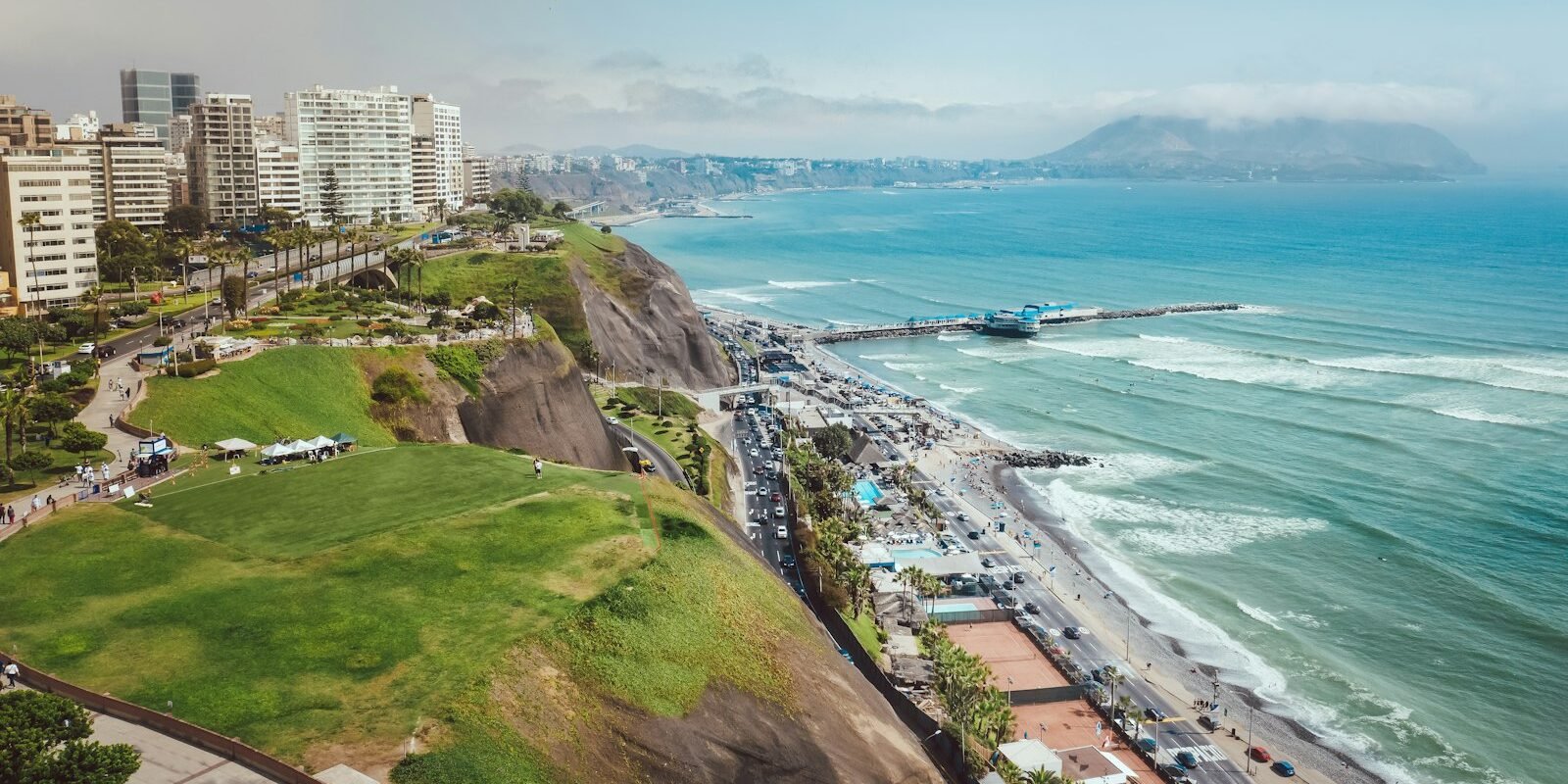 Miraflores cliffs and the Pacific coast in Lima