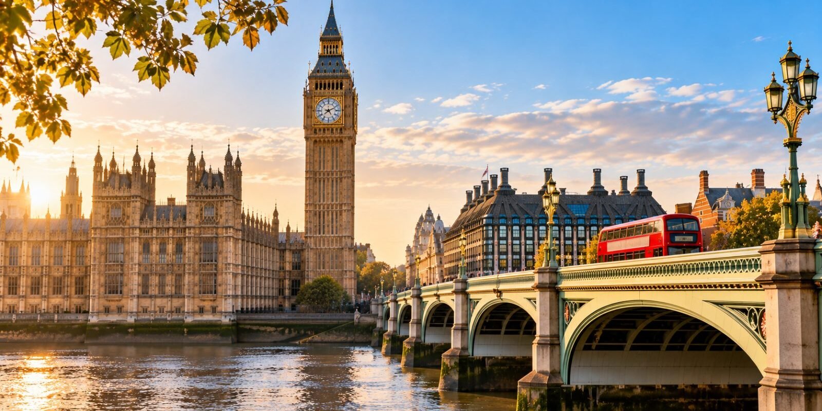 Big Ben and Westminster Bridge in London