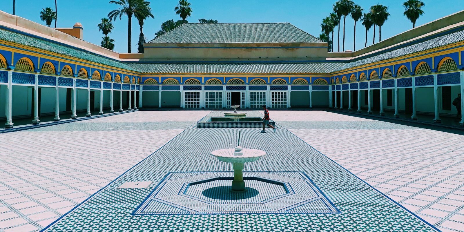 The tiled courtyard of Bahia Palace in Marrakech