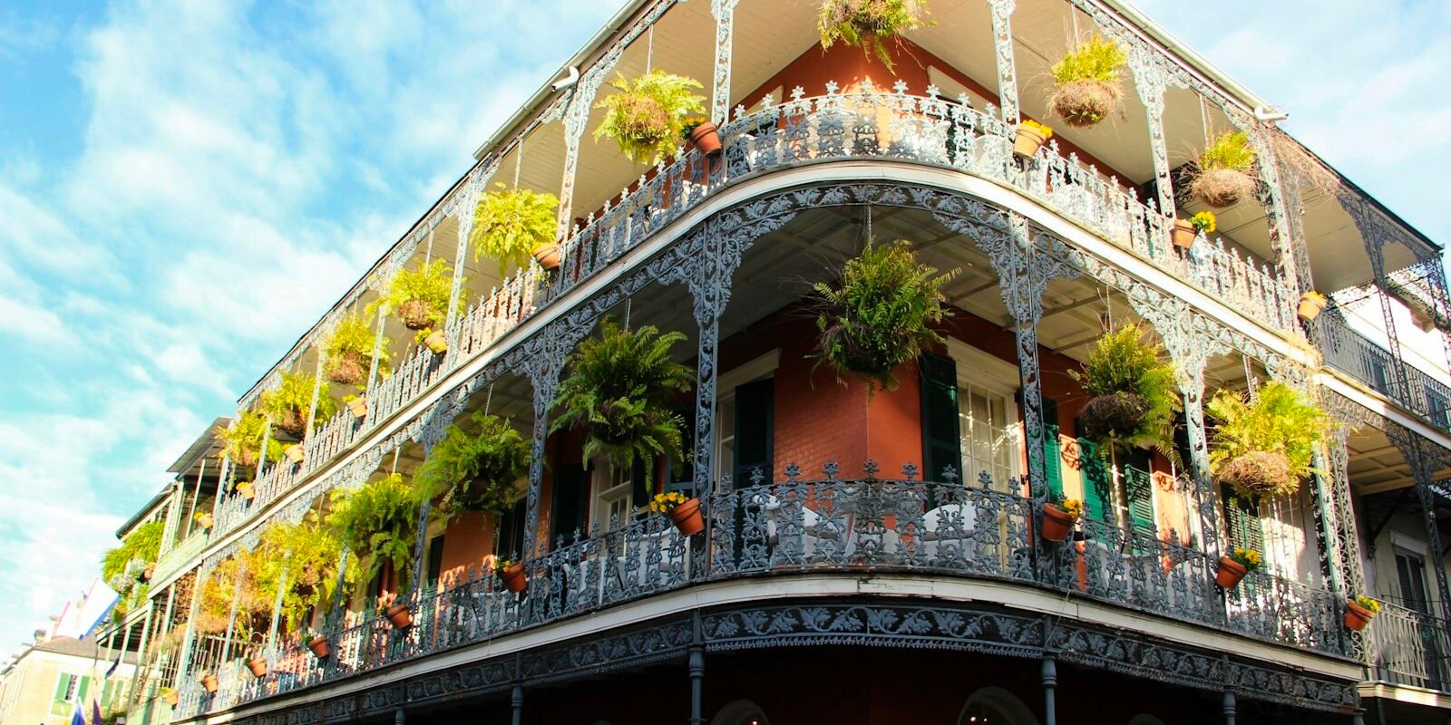 Wrought-iron balconies in the French Quarter, New Orleans