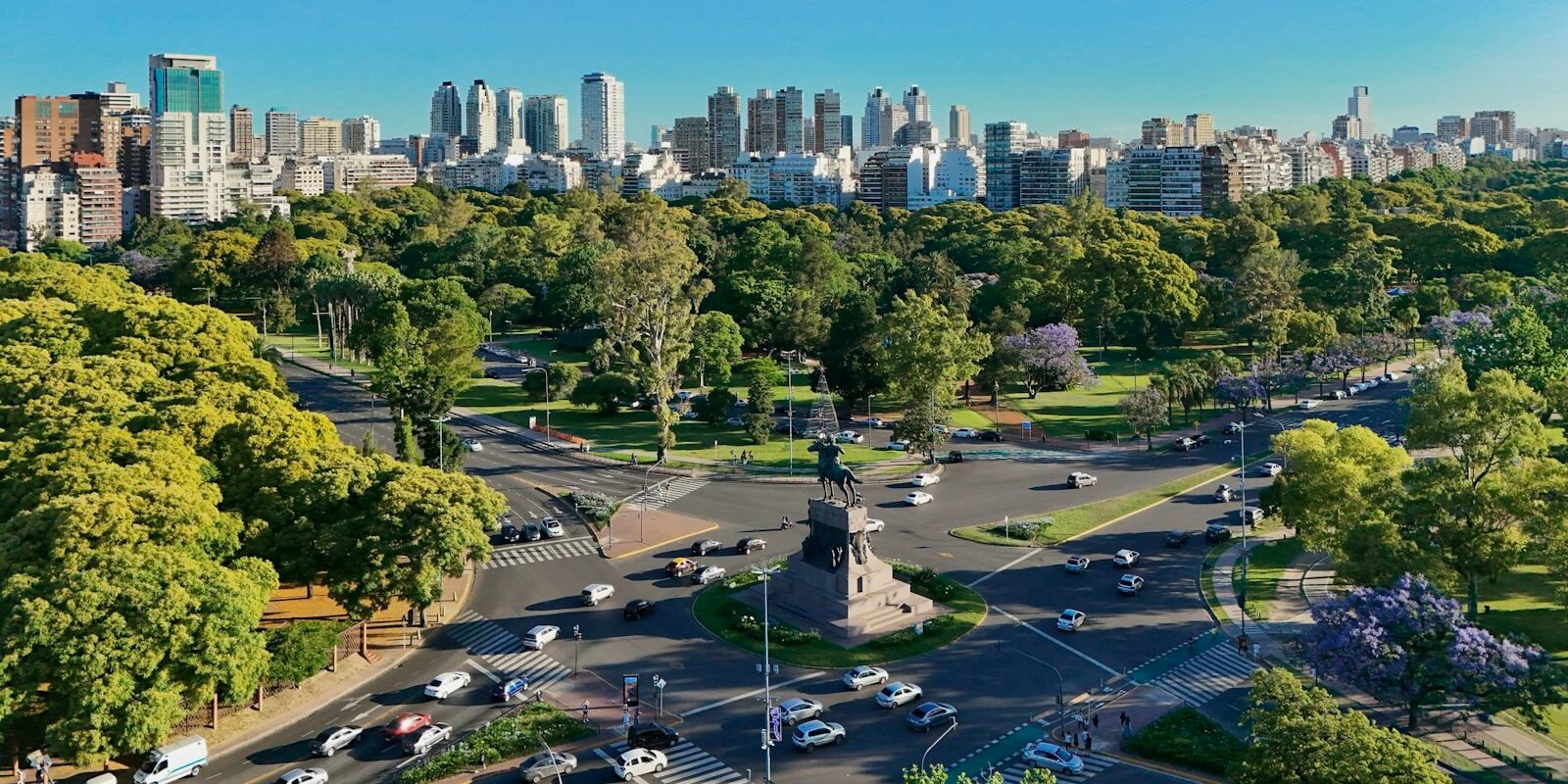 Green parks of Palermo from above