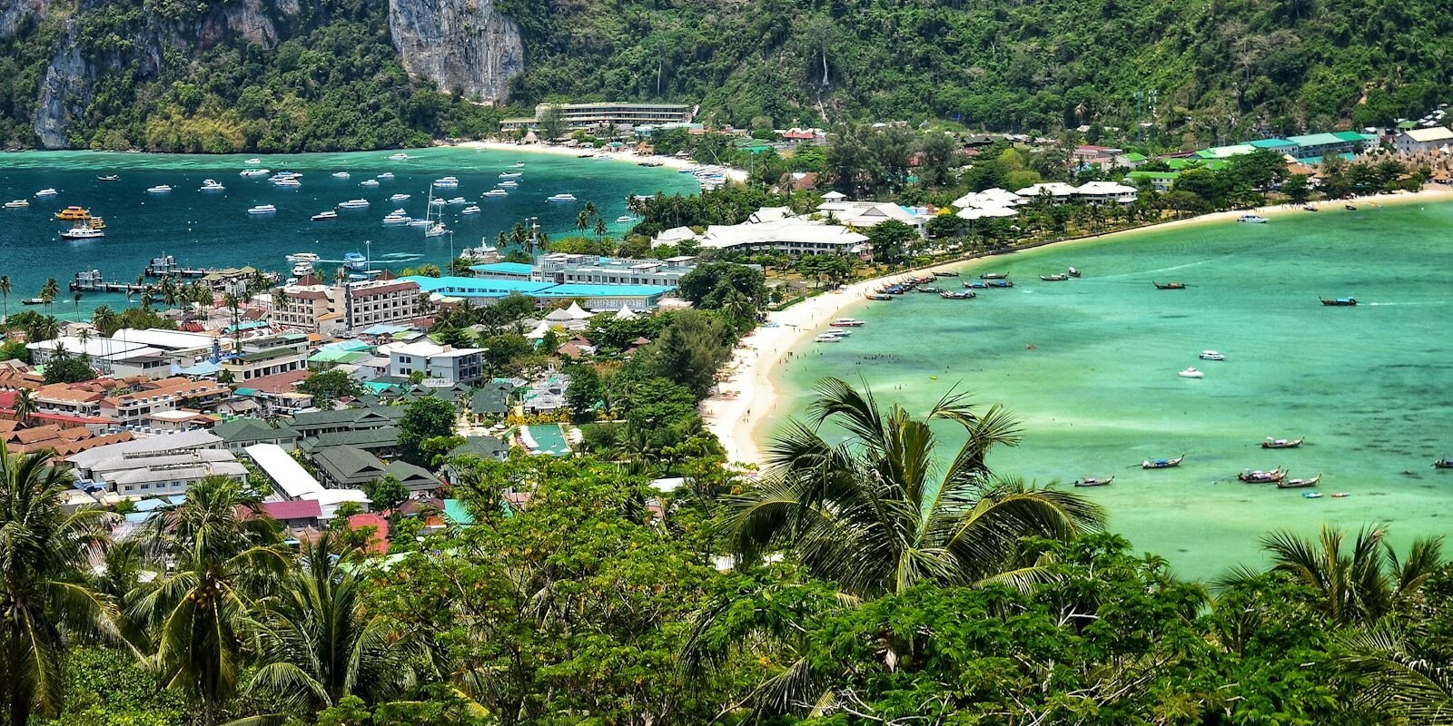 Viewpoint over the twin bays of Phi Phi Don