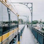 Porto metro crossing the Dom Luís I bridge