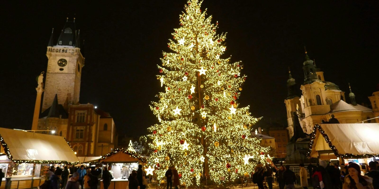 Christmas tree and market in Old Town Square, Prague