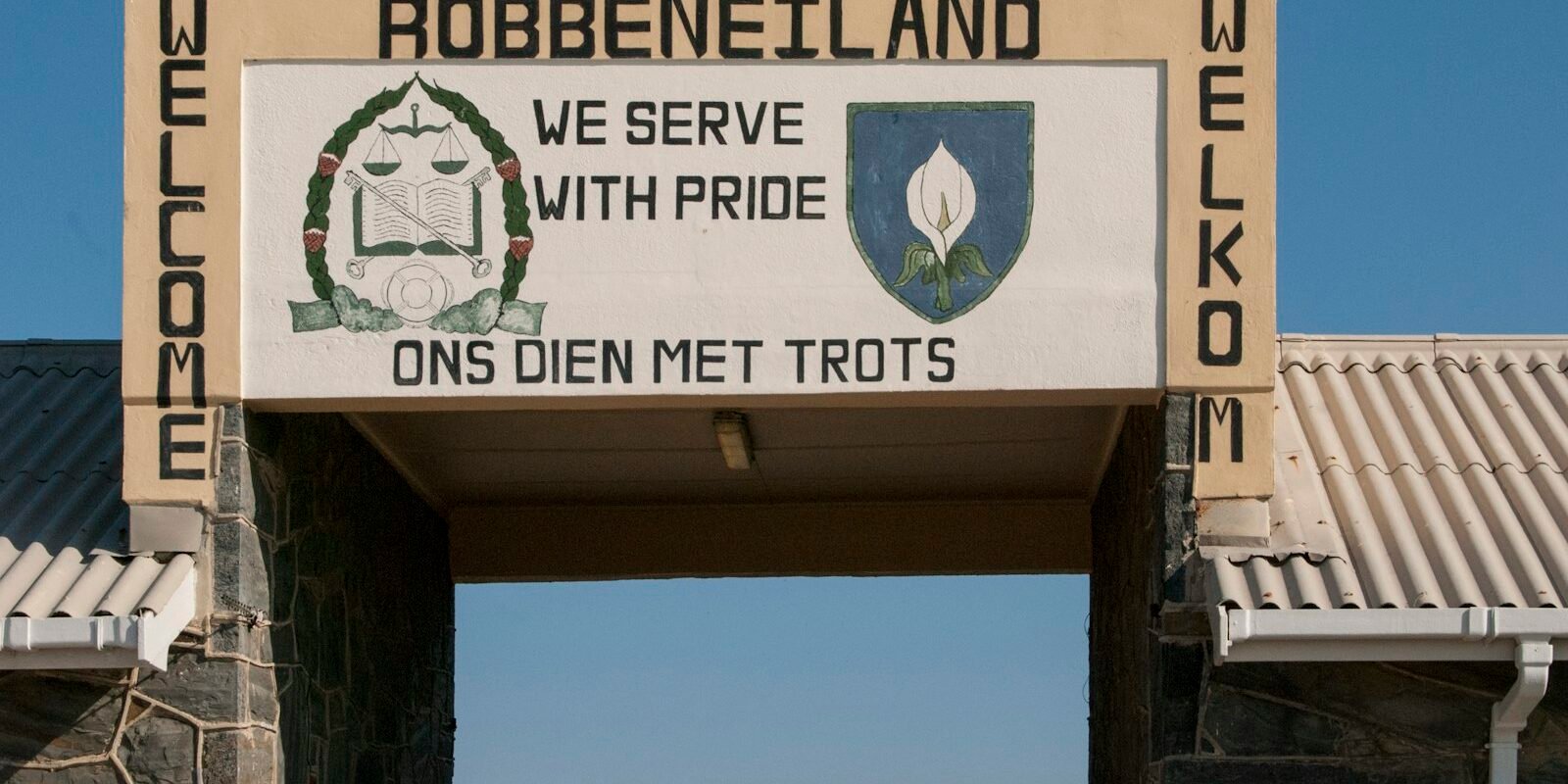 Entrance sign at Robben Island, Cape Town