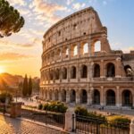 The Colosseum in Rome at sunrise