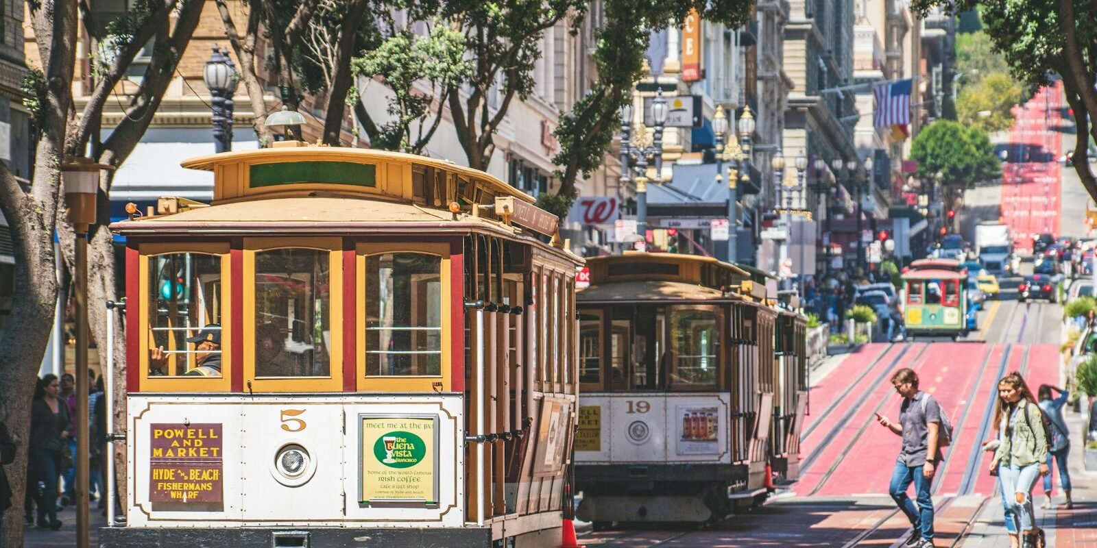 Historic cable car on a San Francisco street