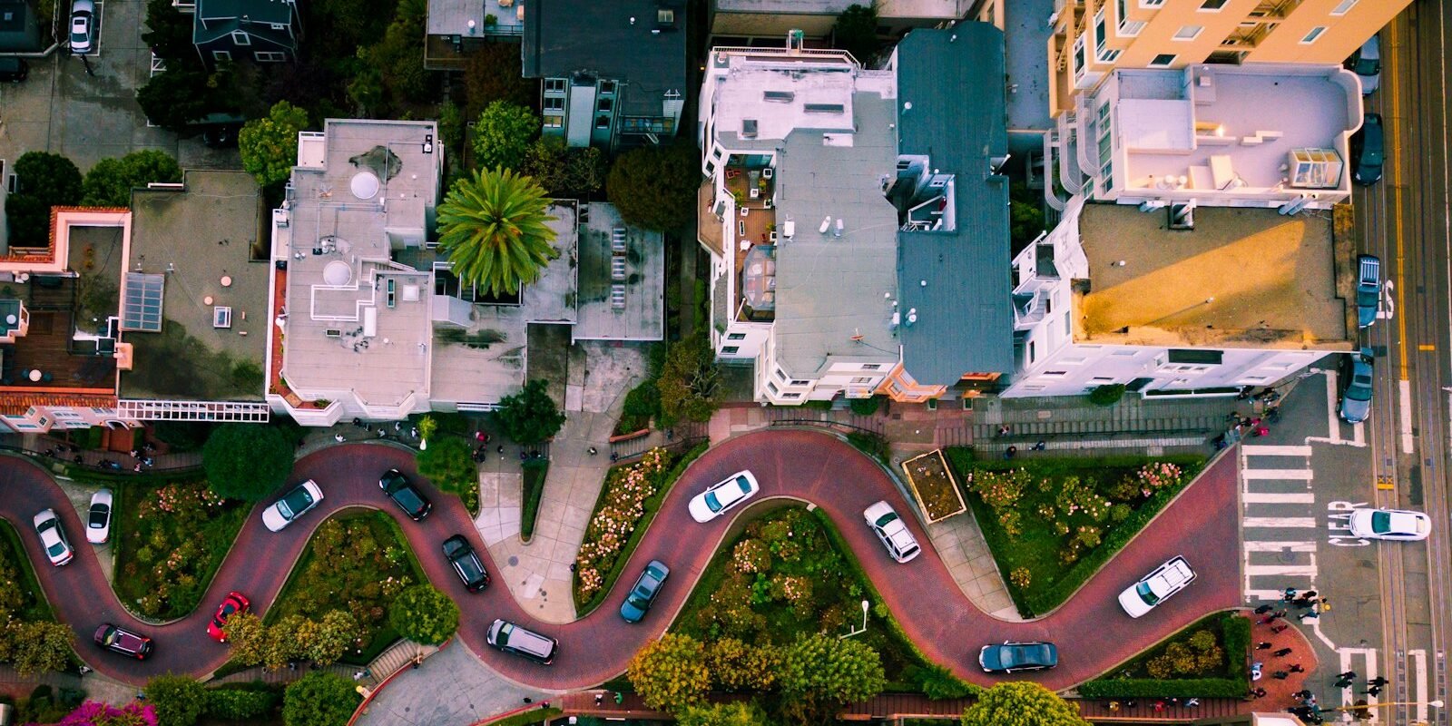 Lombard Street winding road in San Francisco
