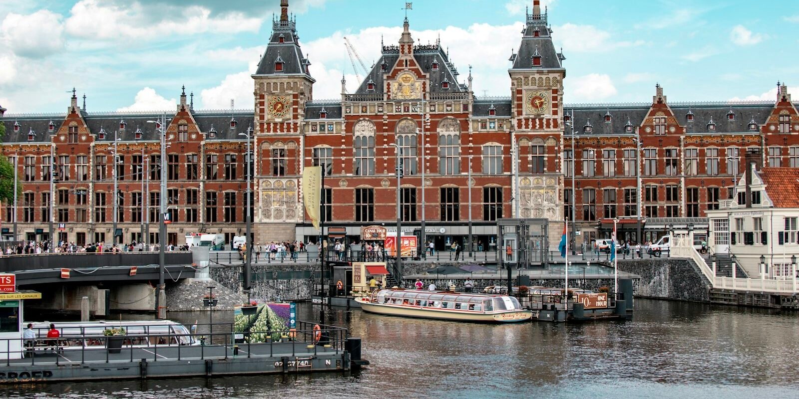 Amsterdam Centraal station seen from the water