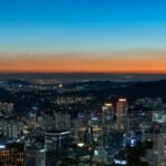 Seoul skyline at sunset