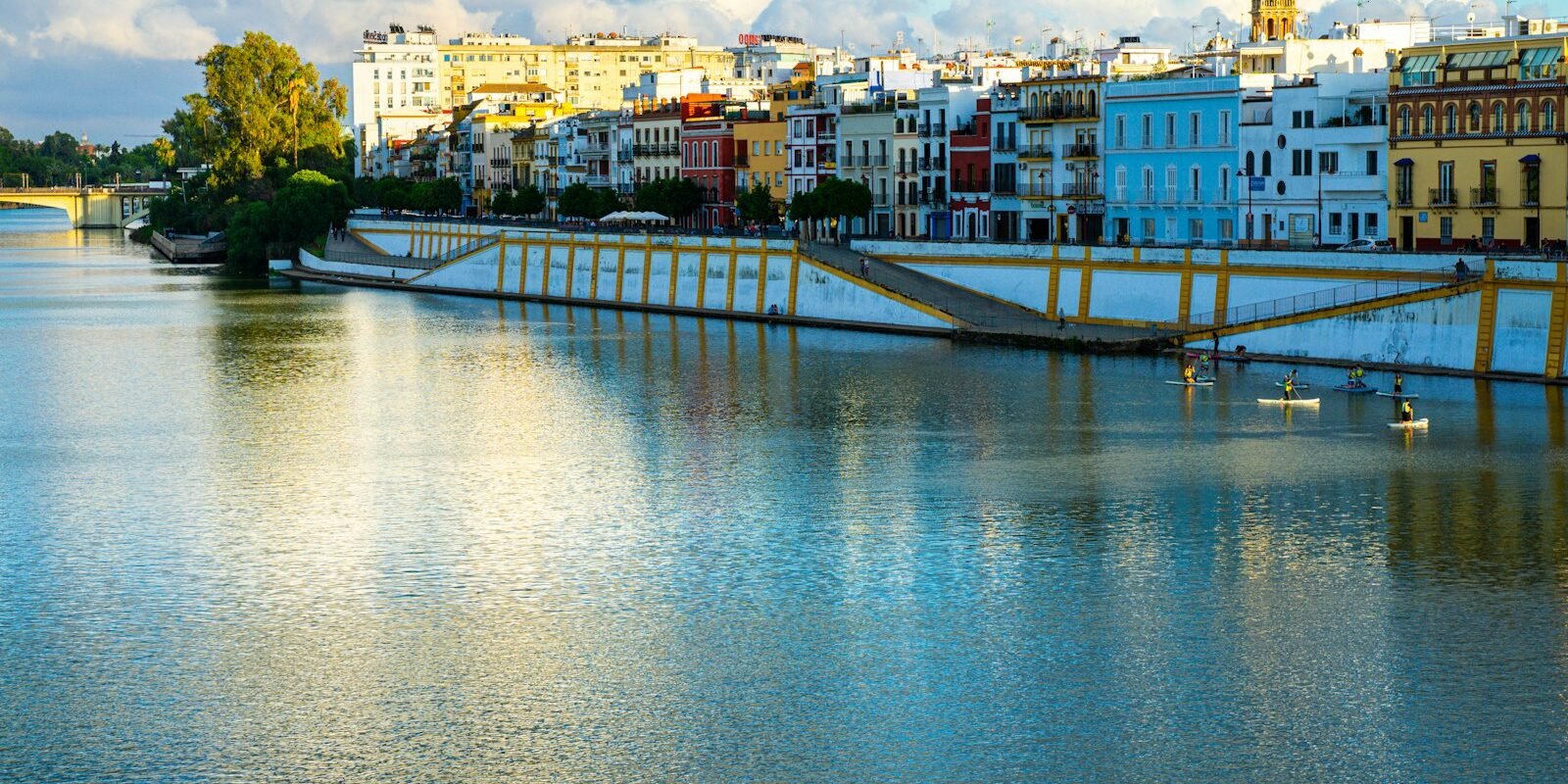 Colourful houses of Triana on the Guadalquivir river