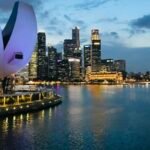 Singapore River and Marina Bay at night