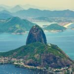 Sugarloaf Mountain rising above Botafogo Bay in Rio de Janeiro