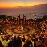 The Kecak fire dance at Uluwatu Temple at sunset