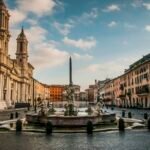 Piazza Navona with its fountains and baroque churches in Rome