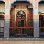 Arched courtyard in a traditional Fes house