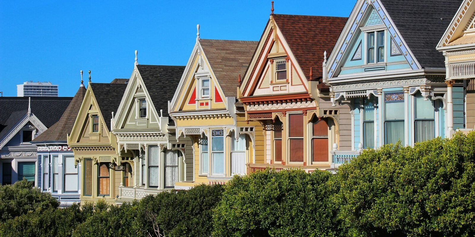 Colourful Victorian houses in San Francisco