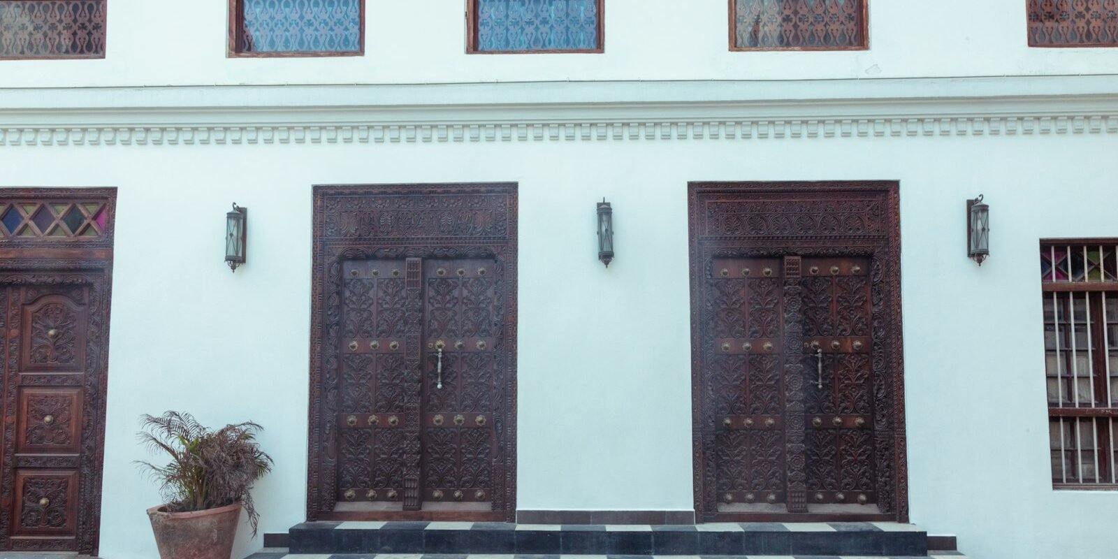 Carved wooden doors in Stone Town, Zanzibar