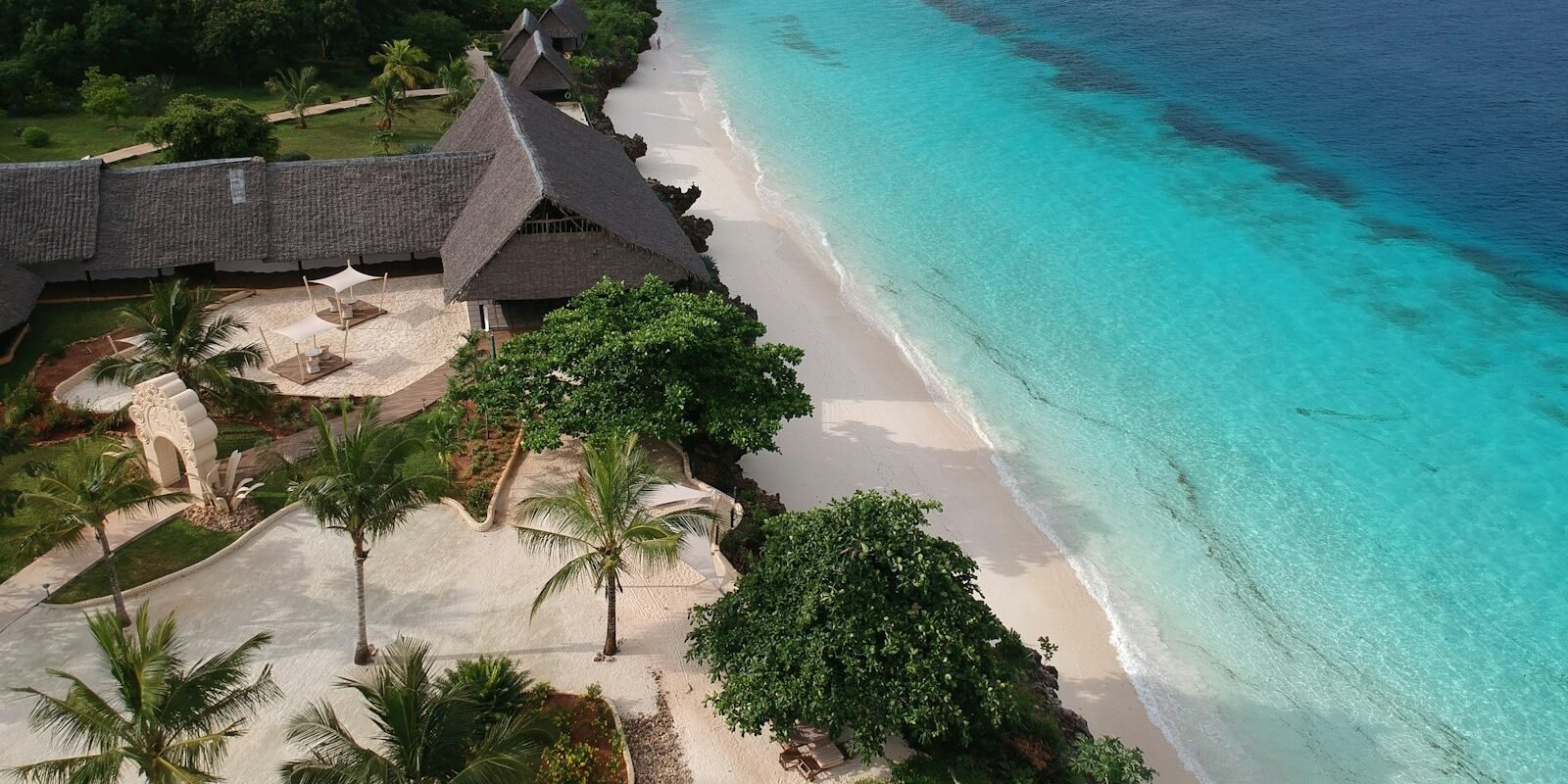 Aerial view of the Zanzibar coastline